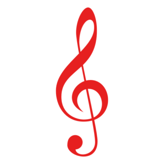 Treble Clef Decal (Red)